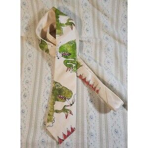 Vintage Novelty Tie, Smoking Tie, Dinosaur Tie, Chris Klassen Signature Tie